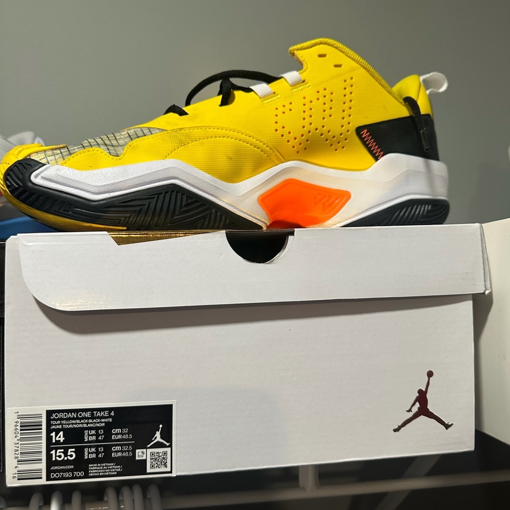 Jordan One Take 4 Sneakers in Yellow and Black